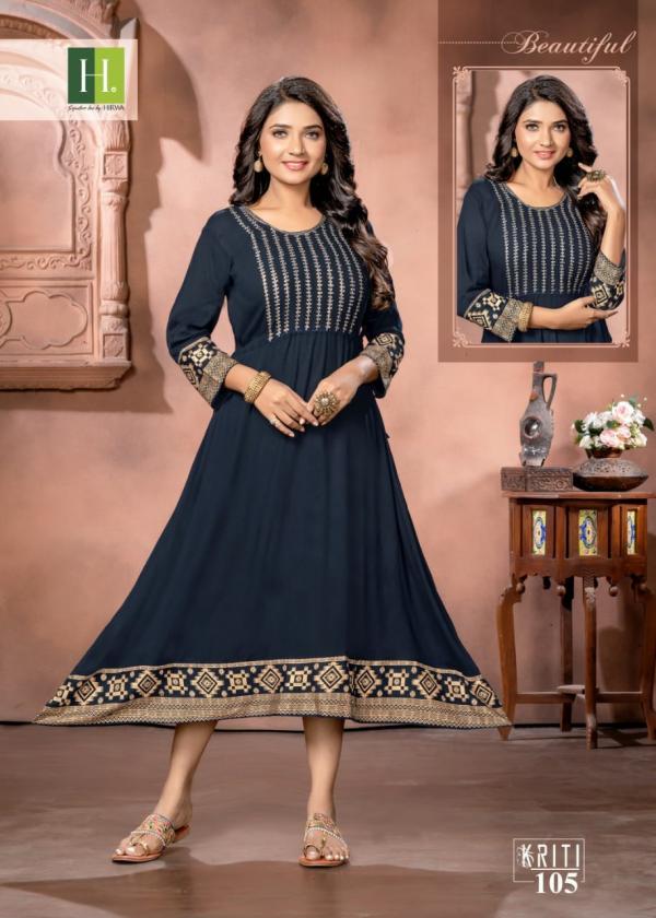 Hirwa Kriti Fancy Wear Designer Plus Size Kurti Collection